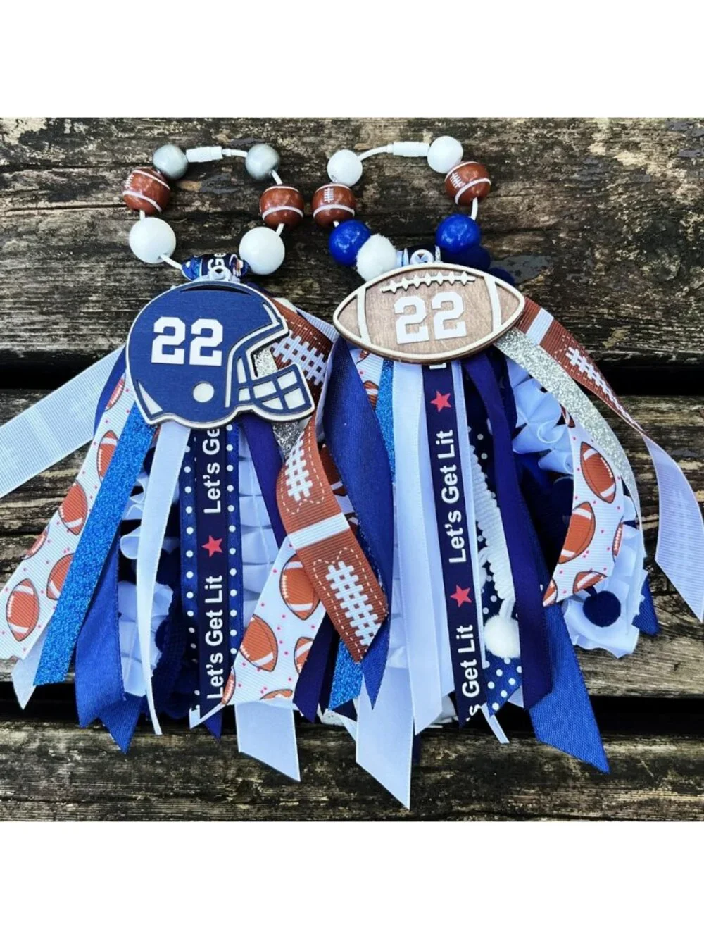 Set of 2 Sports Keychains - Player Number Charms 0-99 for Bags & Backpacks